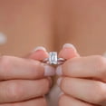 thumbnail image 3 of 2 Ct Emerald Cut Lab-Created Diamond Engagement Ring 14K White Gold Plated, 3 of 4