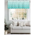 thumbnail image 5 of Geometric Turquoise Ombre Curtain Valances for Windows, Modern Gradient White Ocean Striped Kitchen Valance Window Treatment, Light Filtering Block Curtains for Bathroom/Bedroom/Living Room 42''x18'', 5 of 9