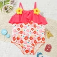 thumbnail image 2 of Gubotare Teen Swimsuits for Girls Girls Beach Girl Sport Cut-Out One Piece Swimsuit Size 0-6 Months ( Red,0-6 Months), 2 of 4