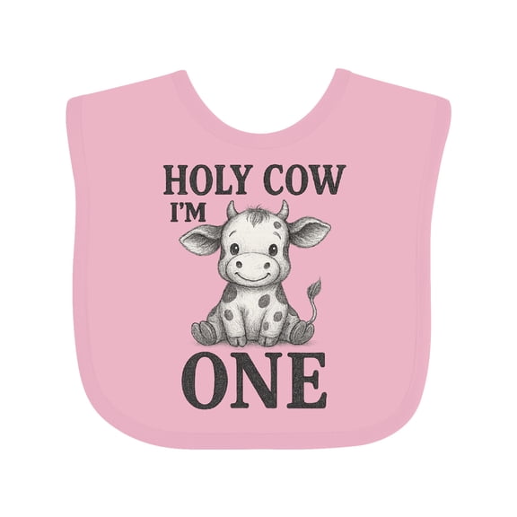 Inktastic Holy Cow I'm One Birthday Boys or Girls Baby Bib