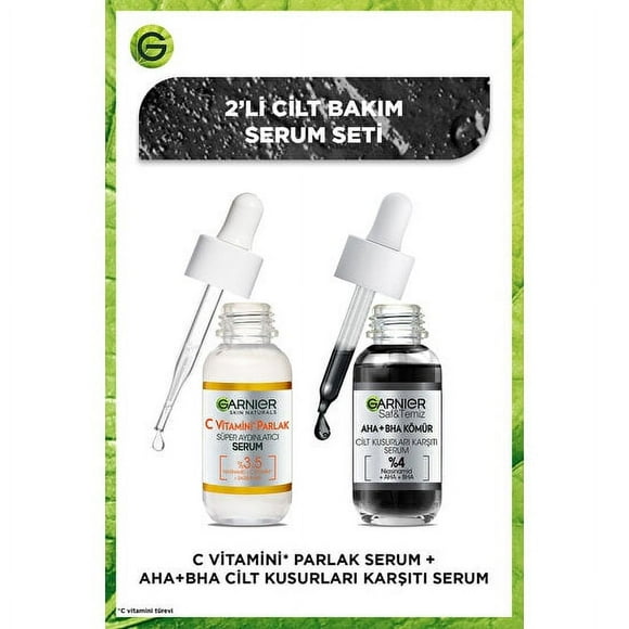 Garnier 2 Garnier Vitamin C Vitamin C Serum + AHA BHA AGAINST AGAINST AGAINST ART -FREEL SERUM SET