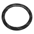 thumbnail image 1 of 15in Car Steering Wheel Protective Cover Knitting Texture Round Anti Slip Universal DecorationBlack, 1 of 14