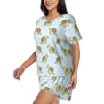 thumbnail image 5 of Sigee Cartoon Sea Turtle for Sleepwear Casual Pjs with Pockets Women's Pajamas Sets Shorts 2 Piece Short Sleeve Lounge Sets X-Large, 5 of 9