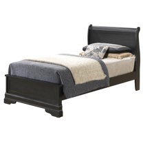 Glory Furniture Louis Phillipe Twin Bed in Black Color