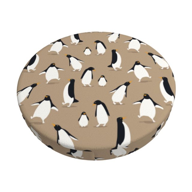 Balery Lovely Penguin Fundas de asiento para taburete de bar redondo de tela de terciopelo ajustables que protegen de arañazos y manchas para sillas de 14 a 17 pulgadas.-12 inch