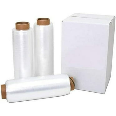 12" x 1500' 80 Gauge 4 Rolls Pallet Wrap Stretch Film Hand Shrink Wrap 1500FT
