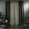 thumbnail image 4 of 3S Brother's Solid Combined Mix and Match 4 Panels Curtains with 2 Color Combination Velvet Look Hanging Back Tap & Rod Pocket Bedroom Office Windows Luxury Home Decoration 28"x63" Cream-Stone, 4 of 7