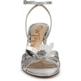 thumbnail image 3 of Sam Edelman Women's Joanna Flower-Trim Heel Strappy Sandal Soft Silver 9.5M, 3 of 5