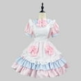 thumbnail image 5 of Hauts à Manches Courtes pour Femmes Femmes Adorable Servante Costume de Cosplay Tenue Robe Vêtements Robe Tablier à Nœud Manches Courtes Femmes Hauts à Manches Courtes Robe à Manches Courtes pour Femmes, 5 of 5