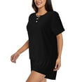 thumbnail image 2 of Picia Black Pajamas Sets for Women Soft Short-Sleeved Pjs with Lounge Shorts Two Piece Sleepwear-Large, 2 of 9