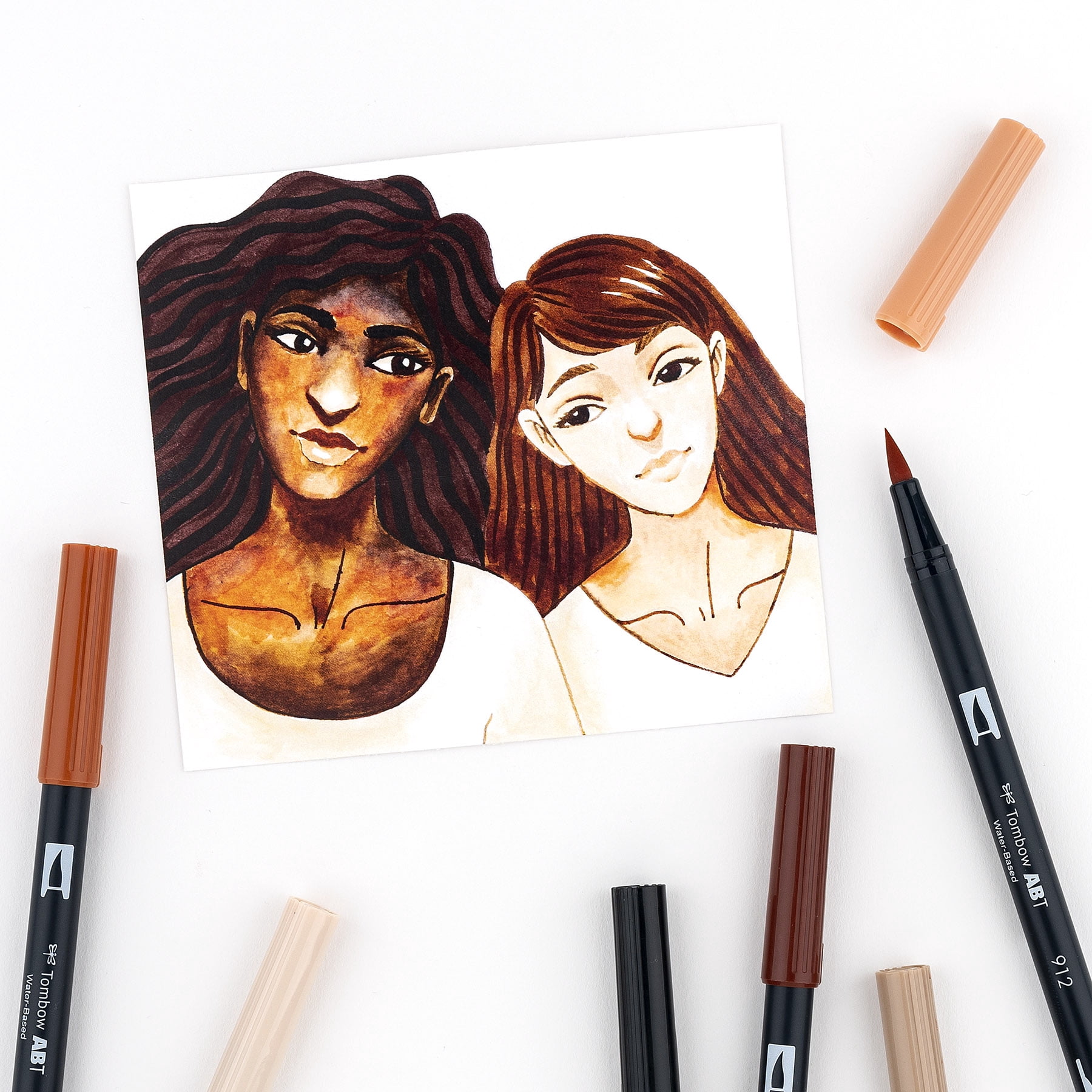 Tombow Dual Brush Pen Art Markers, 10-Pack, Portrait