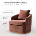 thumbnail image 3 of Tina's Home Modern Minimalist Chenille Fabric Swivel Accent Chair with Curved Backrest Rust, 3 of 6
