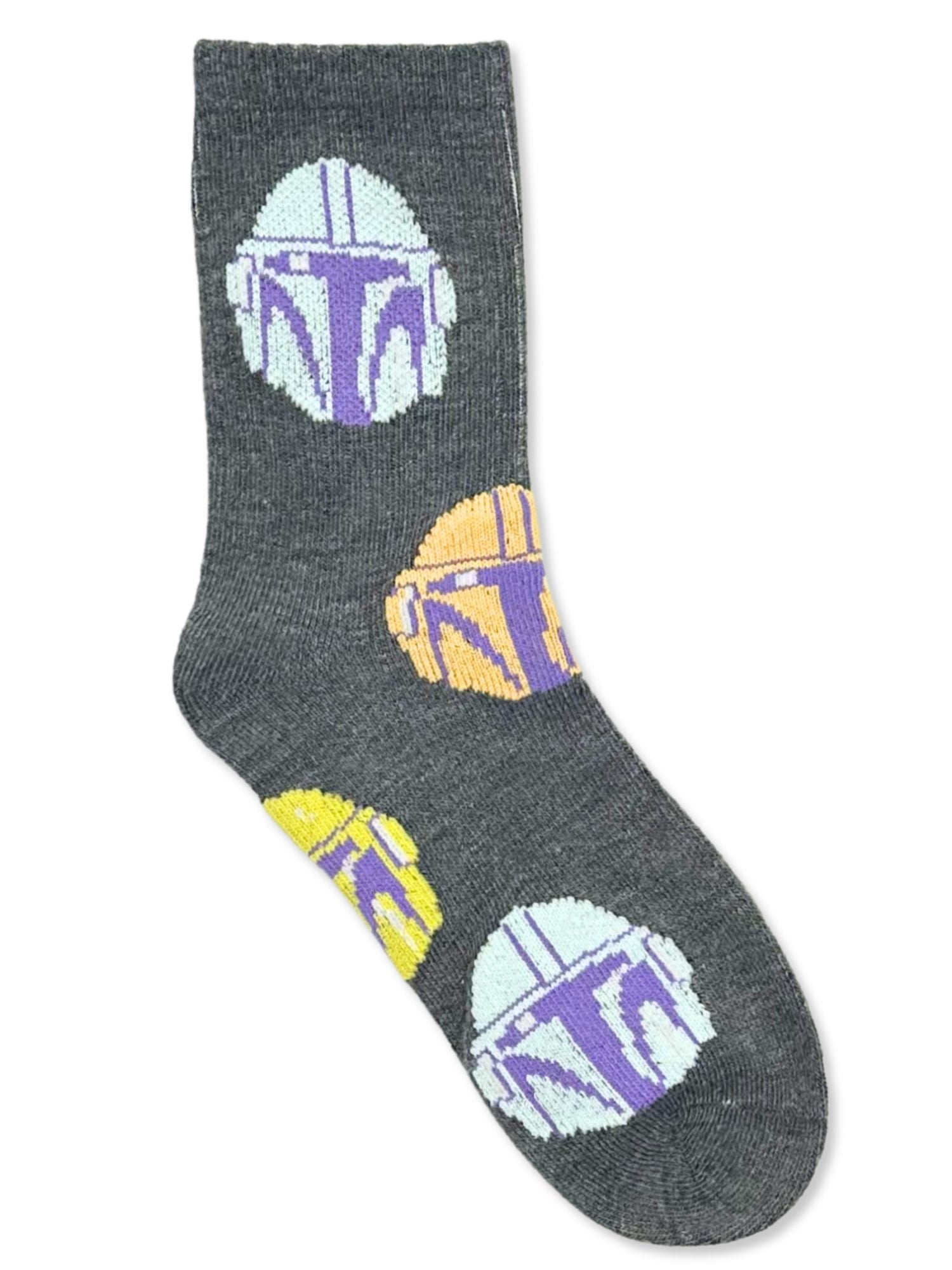 Star Wars the Mandalorian & Grogu Boys Mid-Crew Socks, 3-Pack, Sizes S/M-M/L