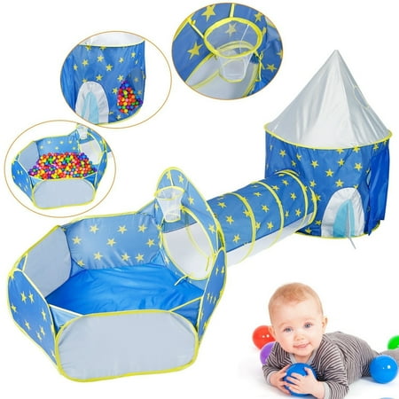 3 In 1 Child Crawl Tunnel Tent Kids Play Tent Ball Pit Set Foldable Children Play House