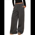 thumbnail image 3 of Pantalones Deportivos de Pierna para Mujer, Cintura Alta, Holgados, con Cordón Interior y Pierna Recta. Gris Carbón M, 3 of 10