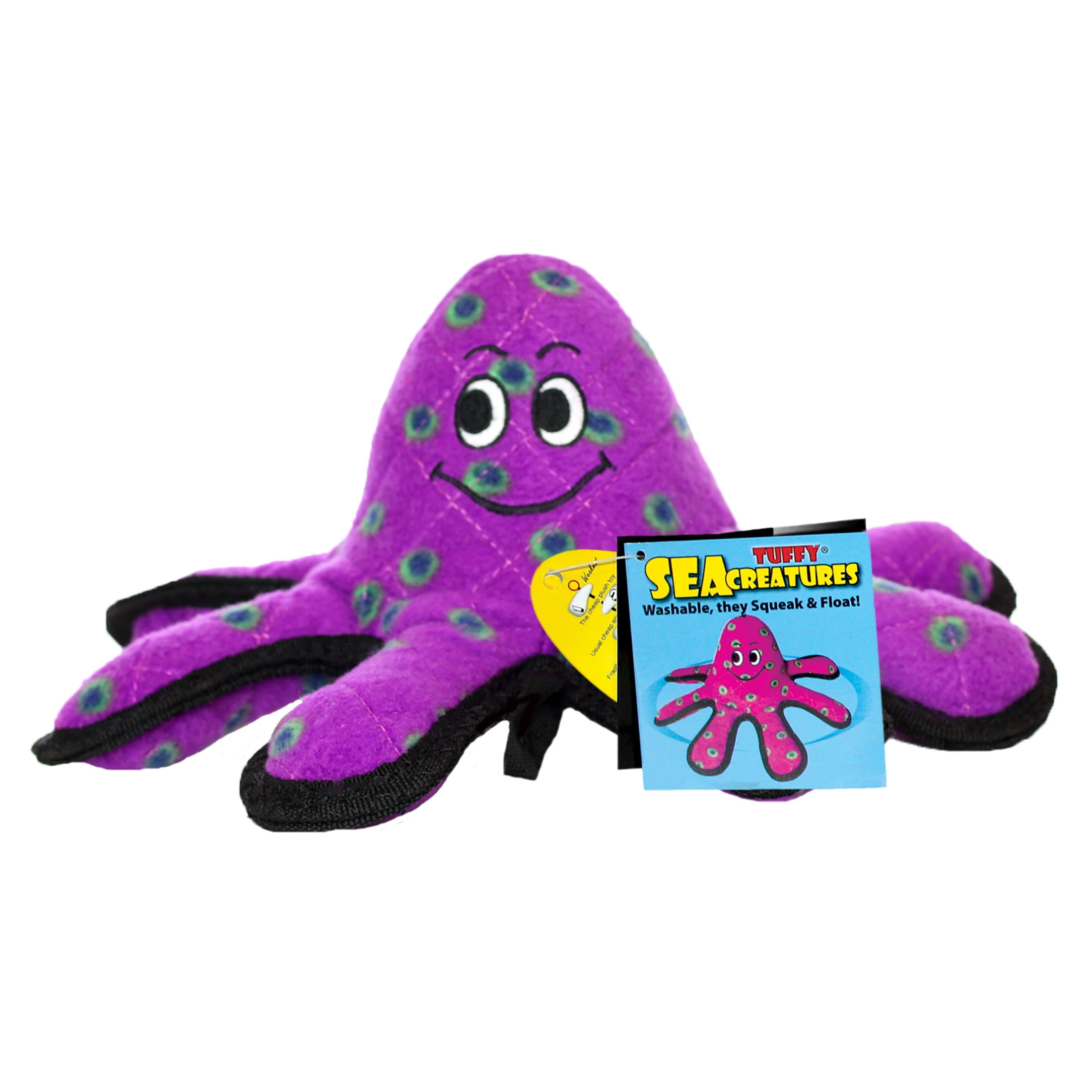 Tuffy Ocean Creature Small Octopus Durable Plush Squeaky Dog Toy