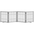 thumbnail image 1 of PawHut Wooden Pet Fence with Support Feet Light Grey, 1 of 10