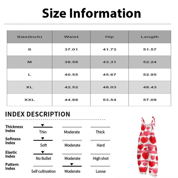 Fgvctg Valentine's Day Formal Jumpsuits for Women Wide Leg Pant Date Night Spaghetti Straps Cute Love Heart Print Jumpsuit Sleeveless Bib Overalls Sprimg Rompers Clothes With Pockets Wine M