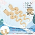 thumbnail image 3 of MY-LADY 20PCS Wavy Curly Tape in 100% Real Human Hair Extensions Hairpiece Skin Weft Full Head 14inch #613 Bleach Blonde, 3 of 9