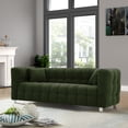 thumbnail image 6 of 80" Teddy Couch Sofa with  Fluffy Waves Design,Cut Cozy Sofa with 2 Throw Pillows,Elegant Three-Seater Couch Sofa for  Living Room Office Apartment,Green, 6 of 8
