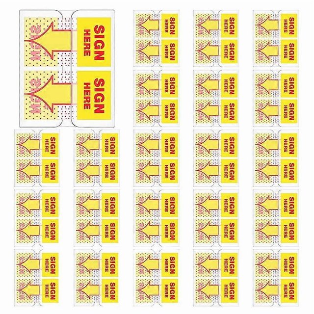 300PCS Sign Here Tabs Sign Here Sign Here Stickers Sign Here Flags with Dispenser Arrows Flag, 1 Inc