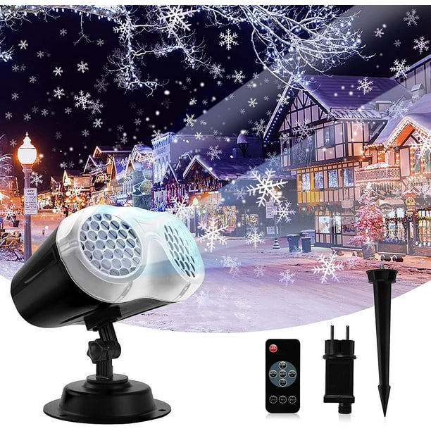 Proyector de copos de nieve para Halloween y Navidad, lámpara de proyección LED, IP65, resistente al agua, para interiores y exteriores, con temporizador de control remoto para decoración.