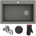thumbnail image 1 of Kraus KGD-54GREY 33 in. Dual Mount Single Bowl Granite Kitchen Sink, Grey, 1 of 8