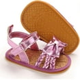 thumbnail image 4 of Infant Baby Girls Sandals Soft Sole T-Strap Toddler Flats First Walkers Summer Shoes, 4 of 7