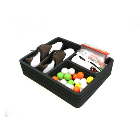 Red Hound Auto Golf Accessory Trunk Organizer Rear Black Organizational System Cargo Hatch Car Truck Van SUV Interior Non Skid Anti-Rattle Gear Shoes Balls Tees and More 3 Large Pockets