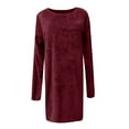 thumbnail image 4 of HCURIBAD Oversized Sweater Dress for Women Women's Furry Pullover Sweater Dress Loose Oversized Long Knitted Tops, Long Sweater Red 2XL, 4 of 4