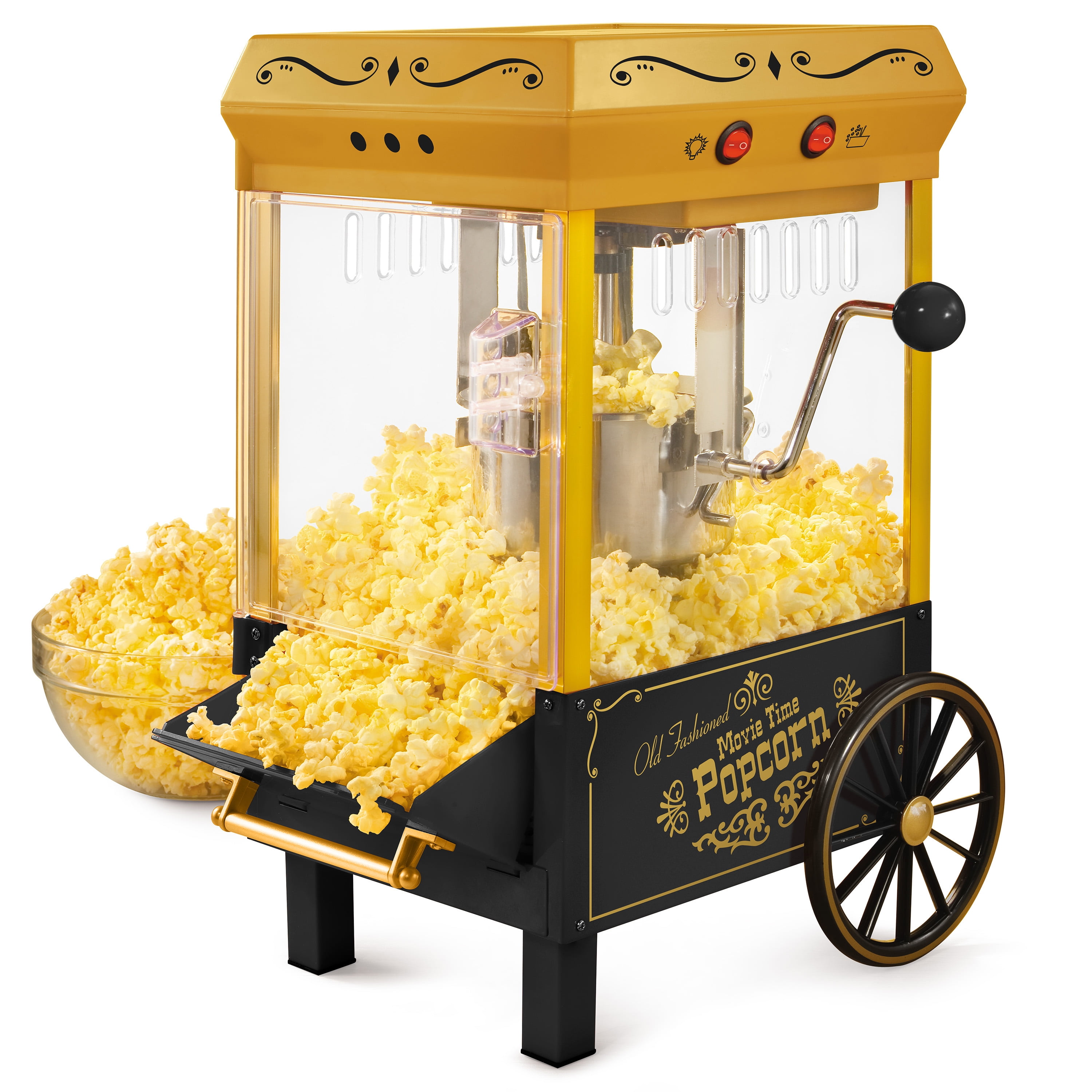 Nostalgia Popcorn Maker Machine - Professional Cart With 2.5 Oz Kettle  Makes Up to 10 Cups - Vintage Popcorn Machine Movie Theater Style - Black