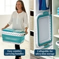 thumbnail image 4 of Blue Door Collapsible Laundry Basket Portable Pop Up Plastic Laundry Hamper with Dual Grip, 10.5-Gallon Teal, 4 of 6