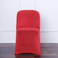 thumbnail image 4 of BalsaCircle 6 Red Solid Spandex Stretch Metallic Folding Chair Covers Slipcovers, 4 of 9