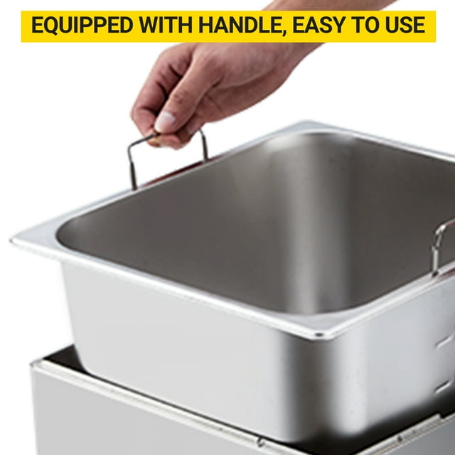 Dual XL Basket & Adjustable Height 11L Commercial Electric Deep Fryer – 3400W, 201 Stainless Steel, 2 Lids, Oil Filtration, Countertop Fry Daddy 11+11L Long Machine Foot 201 Inner Liner