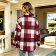 thumbnail image 5 of gbyLJF Women's Plaid Flannel Shirt Jackets Plaid Button Down Long Sleeve Cardigan Loose Fit Fall Collared Shirts, 5 of 7