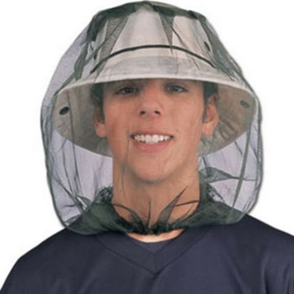 Outdoor Mosquito Head Face Net Hat Sun Bee Insect Bug Protection Hidden Mesh Cap 
