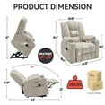 thumbnail image 2 of Newest Power Lift Recliner Chair with Massage , Heat for Elderly, Overstuffed Wide Recliners, Heavy Duty Motion Mechanism with USB , Type C Ports, 2 Steel Cup Holders, Beige, 2 of 9
