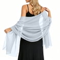 thumbnail image 5 of Women Sheer Chiffon Shawl Wrap Lightweight Scarf Elegant Evening Cover Up Soft Breathable Long Scarf for Dress Formal Party Wedding Beach Sunscreen Wrap Fashion Accessory Gift Idea, 5 of 8