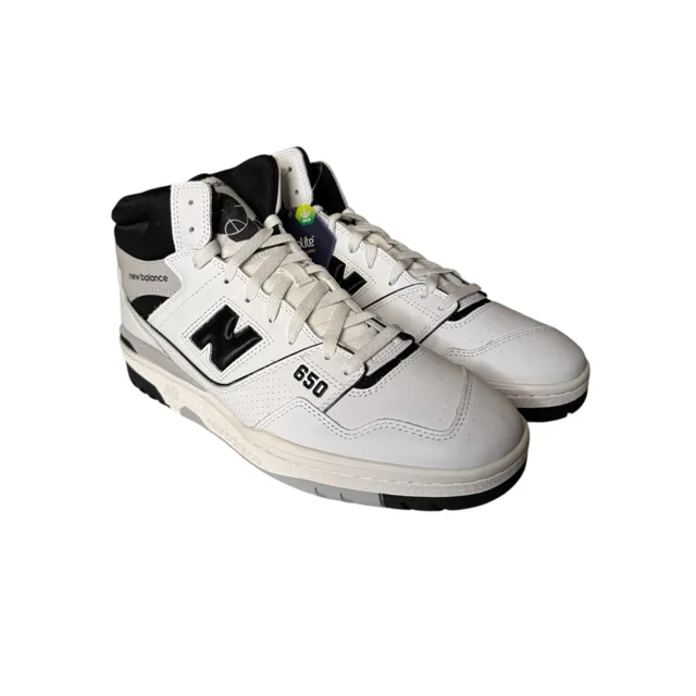 New Balance 650 White Black BB650RCE High Top Size 13 Leather Basketball Shoes
