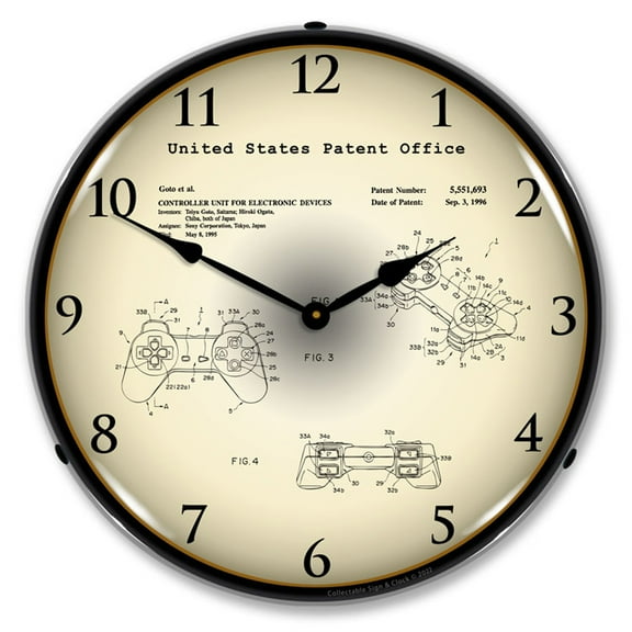 Collectable Sign and Clock Sony Playstation Game 1994 Patent  LED Lighted Premium Wall Clock