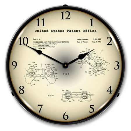 Collectable Sign and Clock Sony Playstation Game 1994 Patent LED Lighted Premium Wall Clock