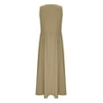thumbnail image 5 of Liquidation d'Été 2025! Robe Grande Taille pour Femmes, Robe d'Été en Coton et Col Rond Sans Manches Longue, 5 of 5