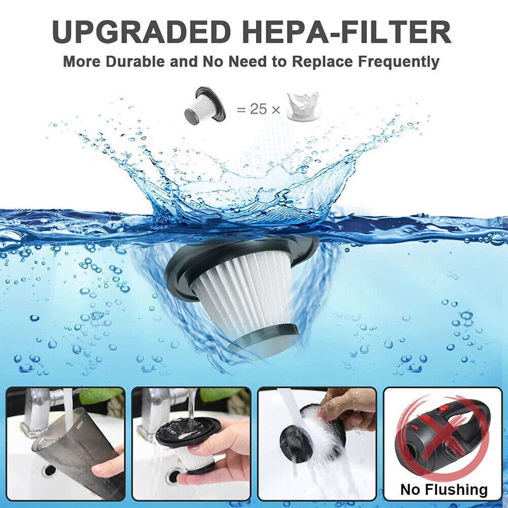 Handheld Vacuum Cleaner, 4000Pa Powerful Handheld Vacuum Cleaner, Rechargeable, Fully Equipped for Carpets, Sofas and Stairs, Pet Hair, Black