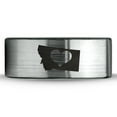 thumbnail image 2 of Tungsten Montana The Treasure State Heart Band Ring 8mm Men Women Comfort Fit Brushed Gray Flat Cut Black Polished, 2 of 4