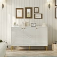 thumbnail image 3 of Boyel Living Sideboard Buffet Cabinet with 3 Doors, Modern Accent Storage Cabinet with Adjustable Shelves, White Credenza Entryway Cabinet for Living Room, 3 of 9