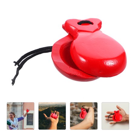 WHAMVOX 2pcs Wooden Castanets Percussion Castanets Finger Castanets Musical Instruments