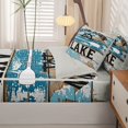 thumbnail image 5 of Manfei Rustic Farmhouse Zipper Full Size Comforter Sets with Fitted Sheet and 2 Pillowcases,Kawaii Letter Zipper Bedding Set,Light Gray,Light Gray Reversible,4pcs, 5 of 8
