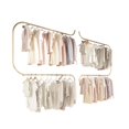 thumbnail image 1 of Rack de exhibición para ropa montado en pared, barra colgante de hierro pesado dorado, multiusos, para boutique y uso doméstico 400 cm, 1 of 7