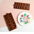 thumbnail image 3 of Silicone Chocolate Mold 3D Candy Baking Mold Cookies Cake Decorating Tool 12 Cavity Christmas - Brown, 3 of 5