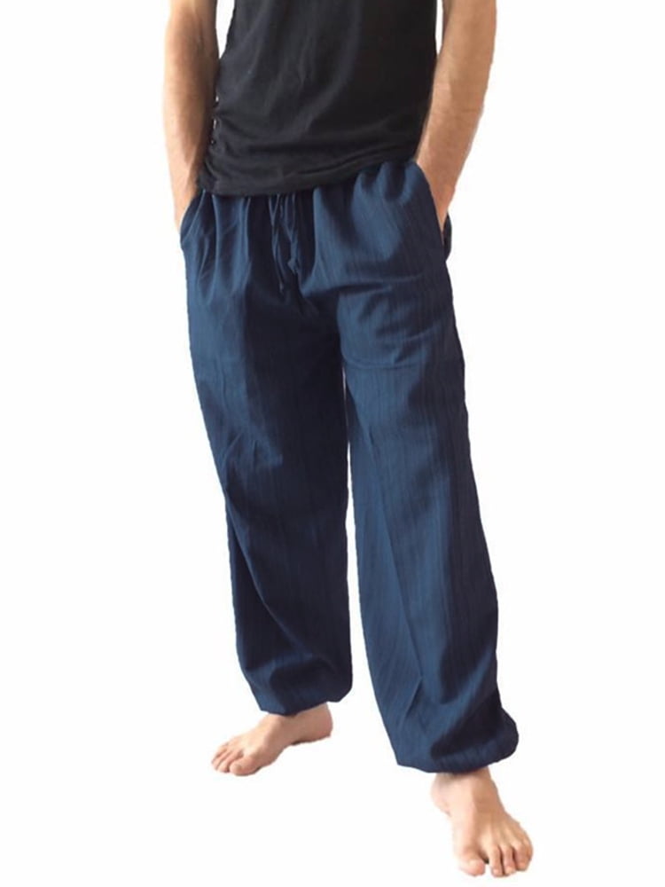 Mens Baggy Harem Pants Casual Loose 